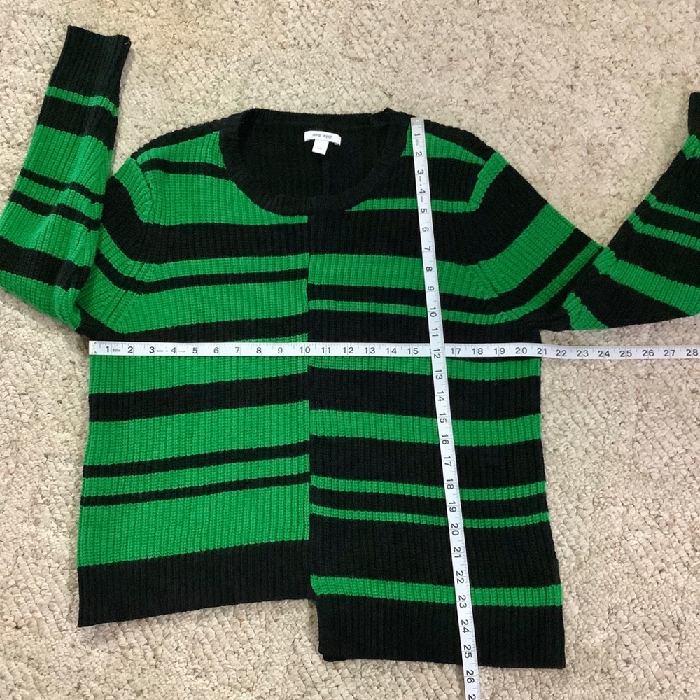 NINE WEST Striped Asymmetrical Knit Sweater SZ-L - Picture 6 of 9
